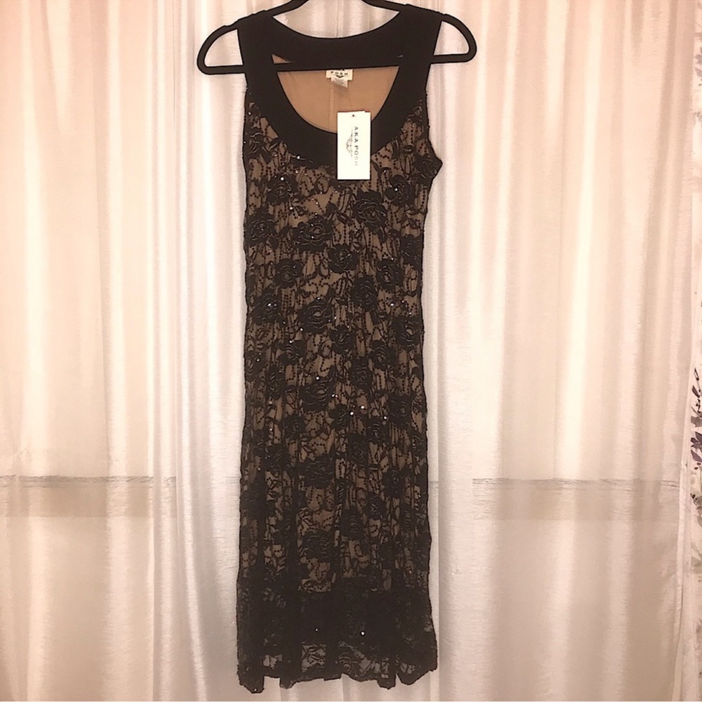 A.K.A Posh NWT Sequin Lace Sleeveless Swing Style Dress Medium